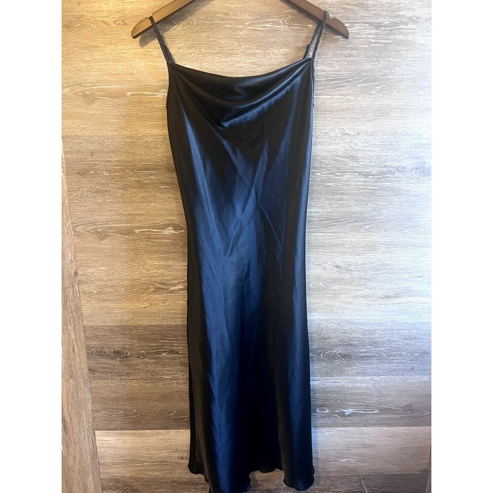 Bebe Slip dress black Stain Cowl Neck Size XS Vintage